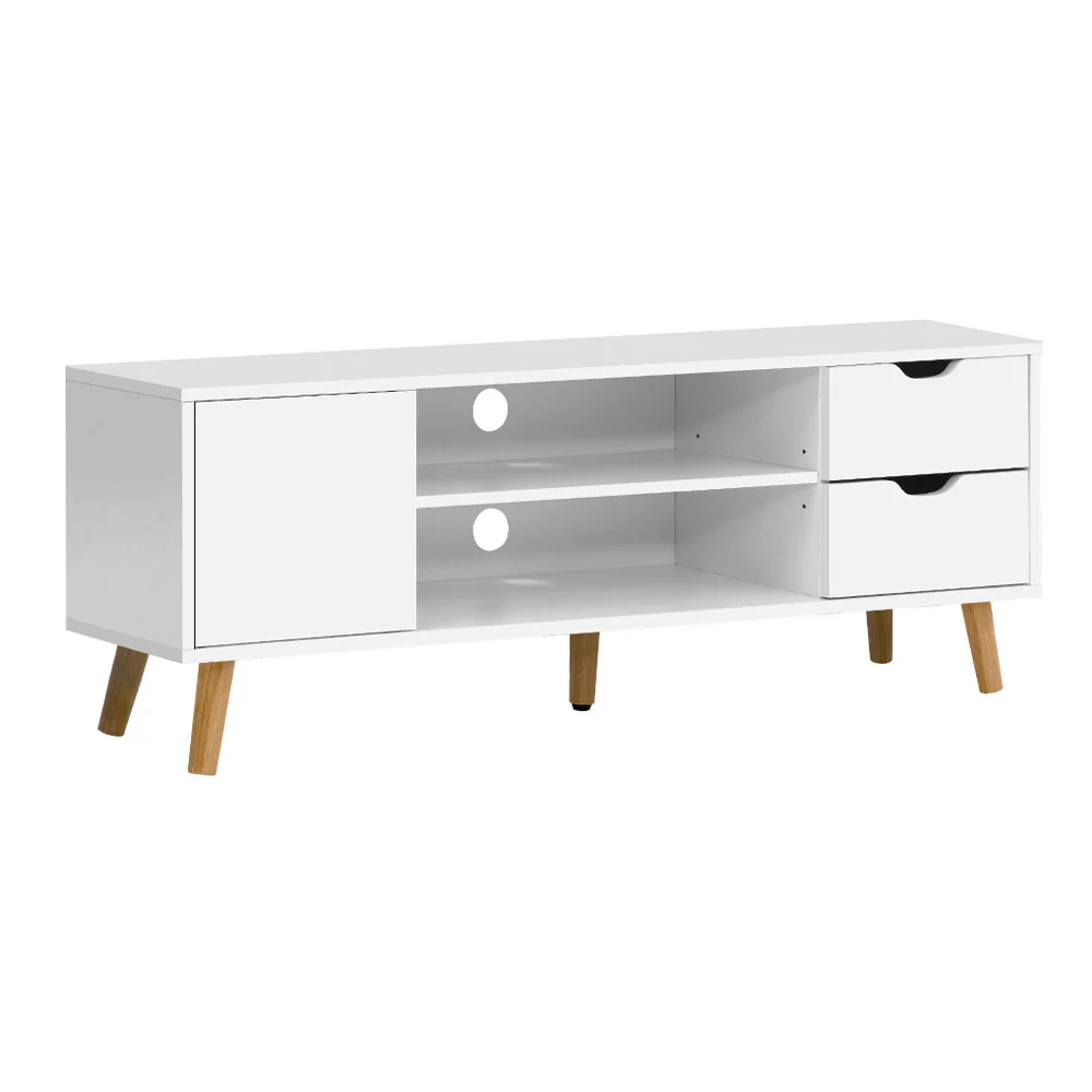 TV Cabinet Entertainment Unit 120cm White Larin - Image 2