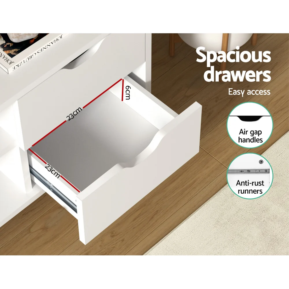 TV Cabinet Entertainment Unit 120cm White Larin - Image 6