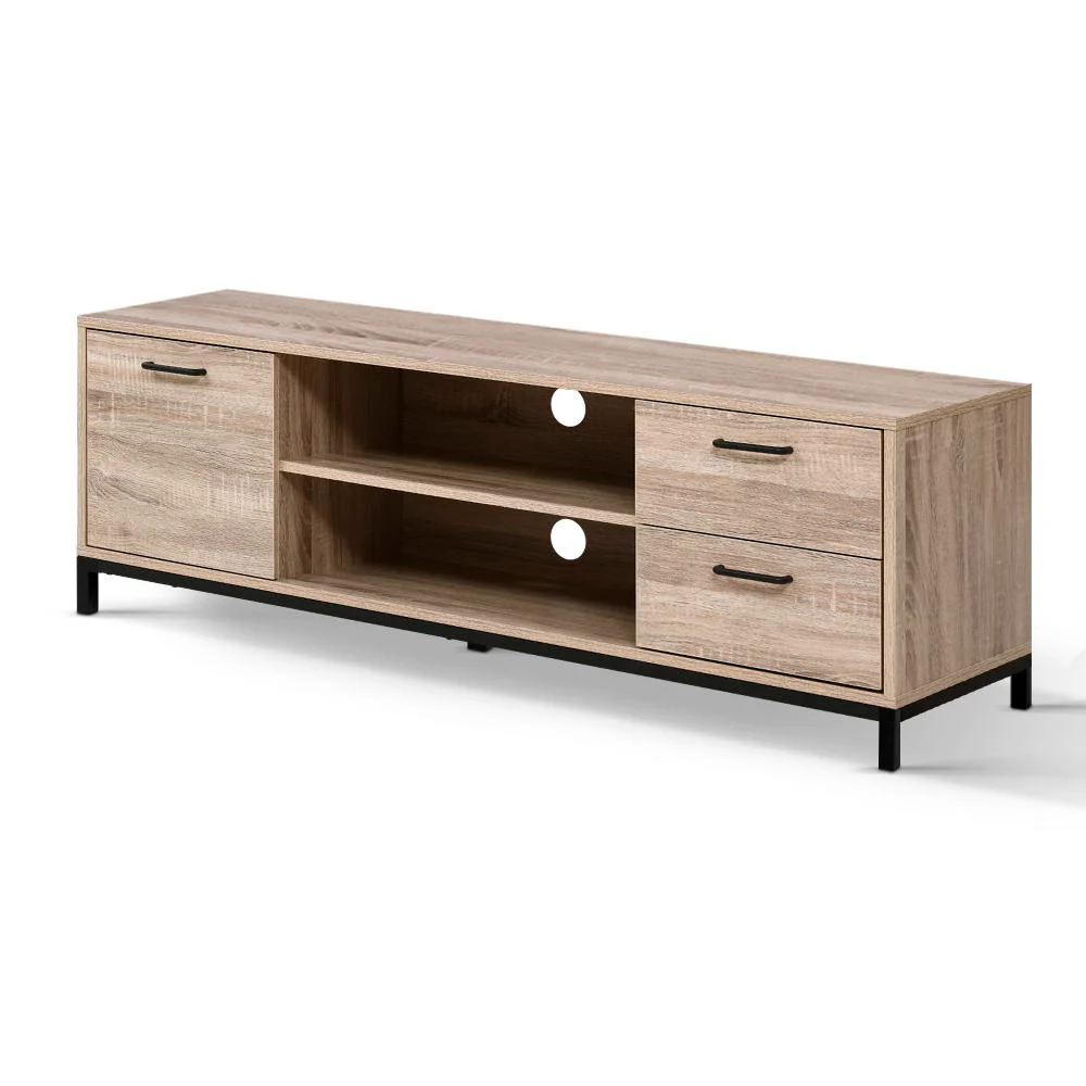 TV Cabinet Entertainment Unit 132cm Pine Tania - Image 2