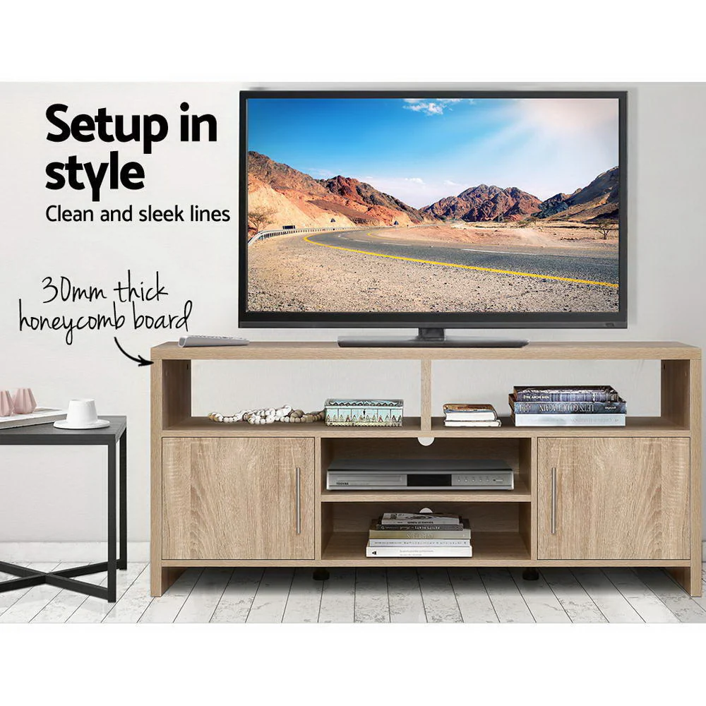 TV Cabinet Entertainment Unit 140cm Oak Ken - Image 4