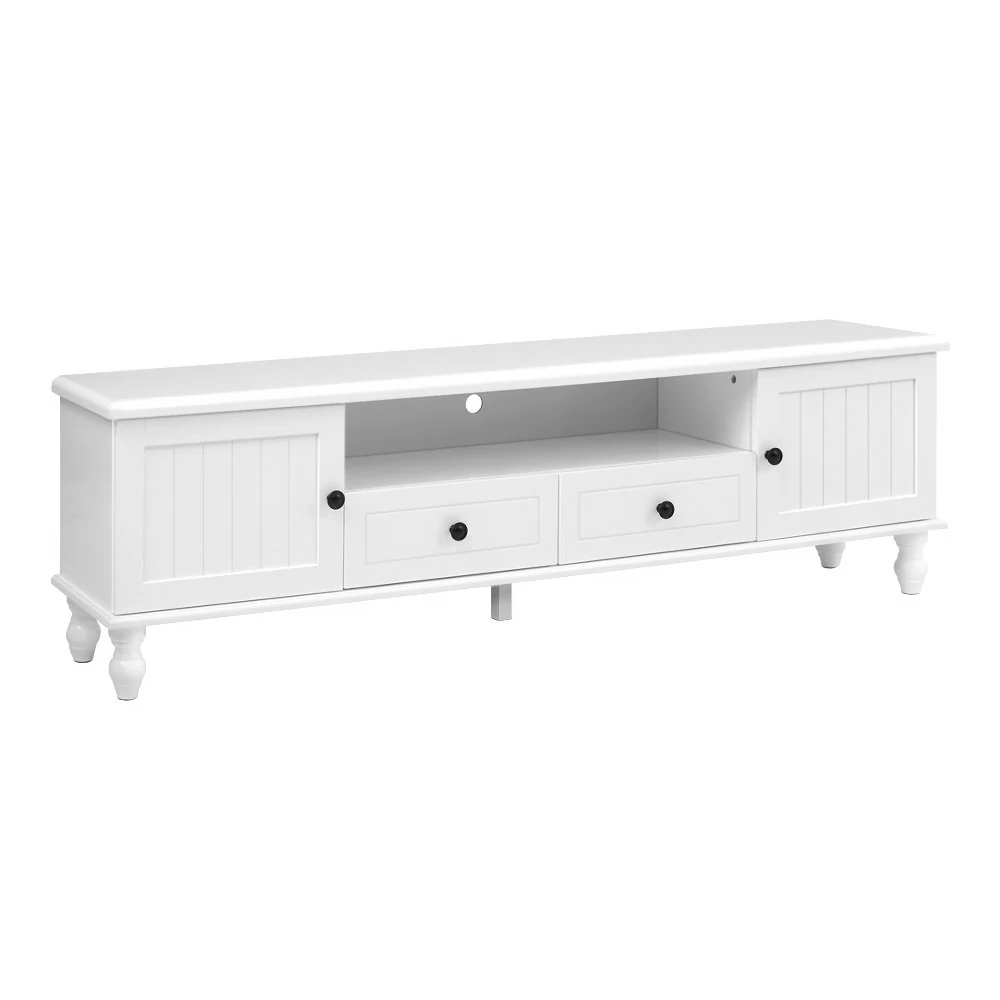 TV Cabinet Entertainment Unit 160cm White Kubi - Image 2