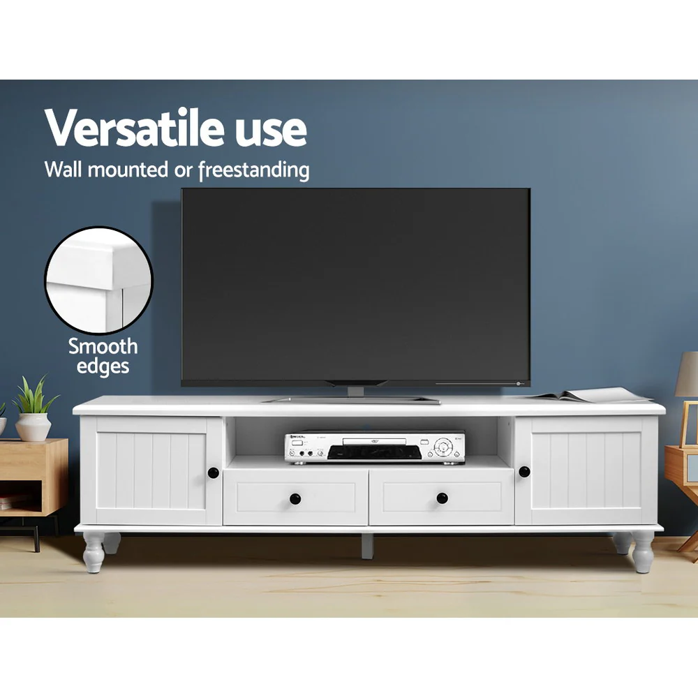 TV Cabinet Entertainment Unit 160cm White Kubi - Image 5
