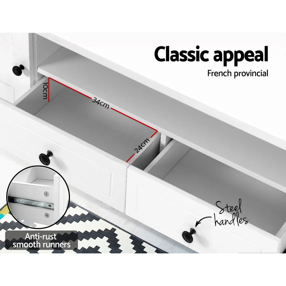 TV Cabinet Entertainment Unit 160cm White Kubi - Image 7