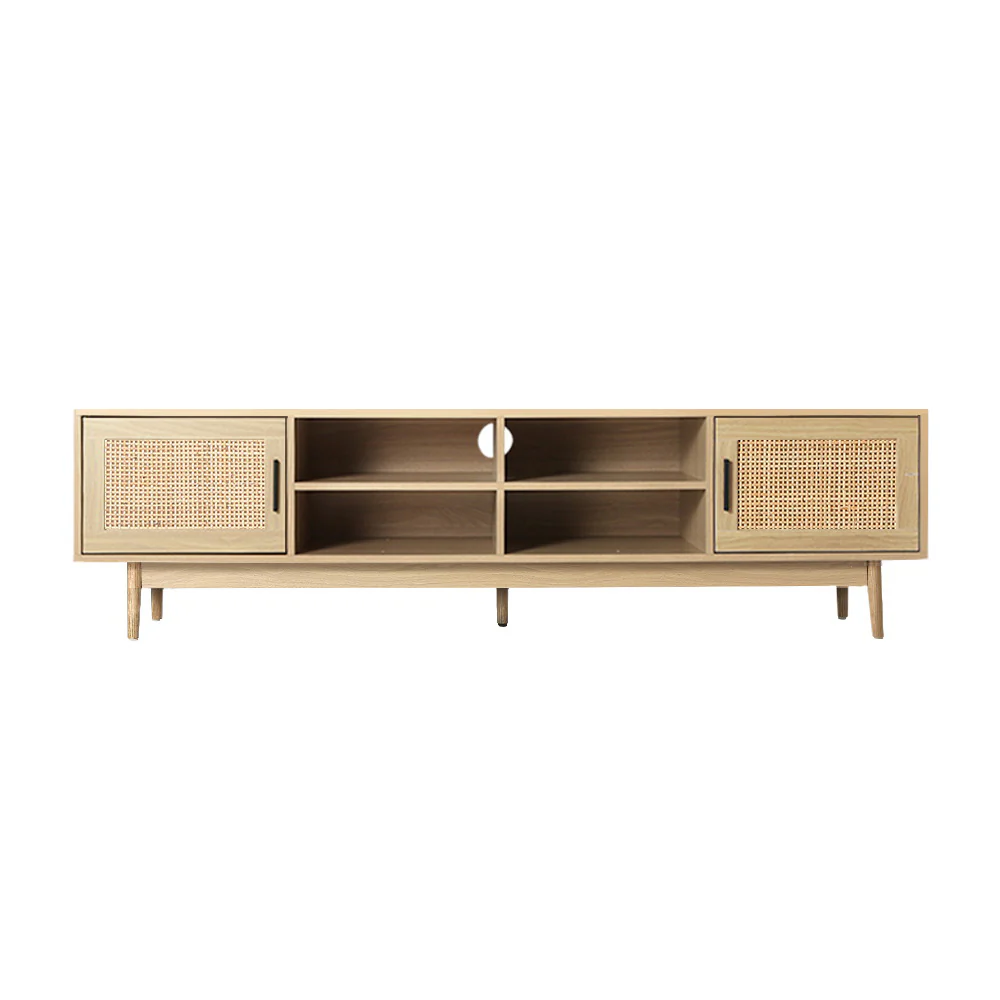 TV Cabinet Entertainment Unit 180cm Rattan Cole - Image 4
