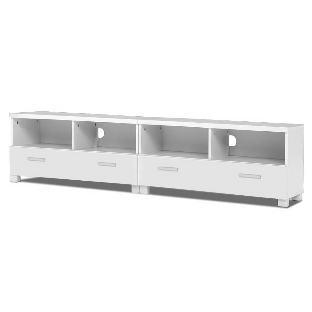 TV Cabinet Entertainment Unit 180cm White Eddie - Image 2