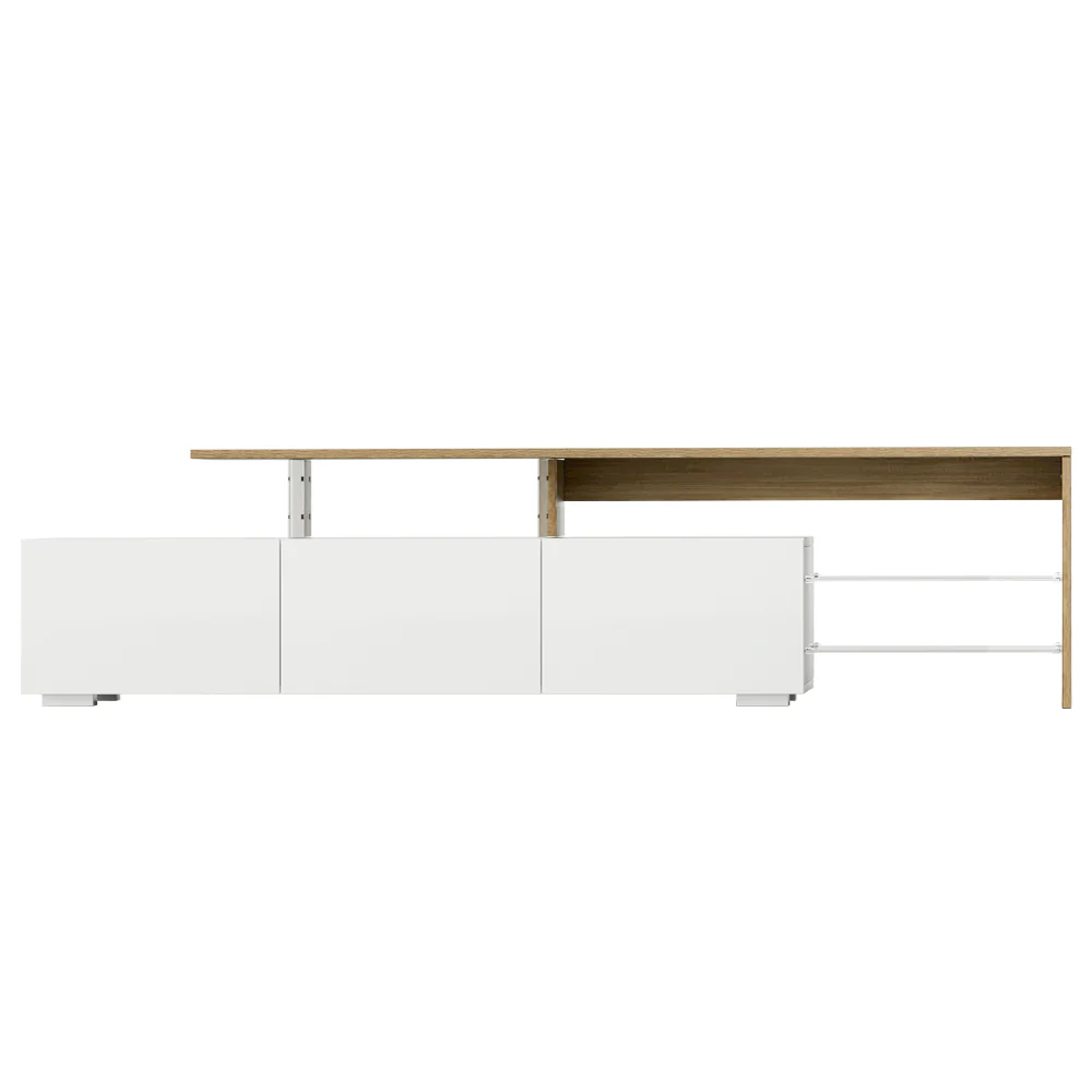 TV Cabinet Entertainment Unit 180cm Wood White James - Image 4