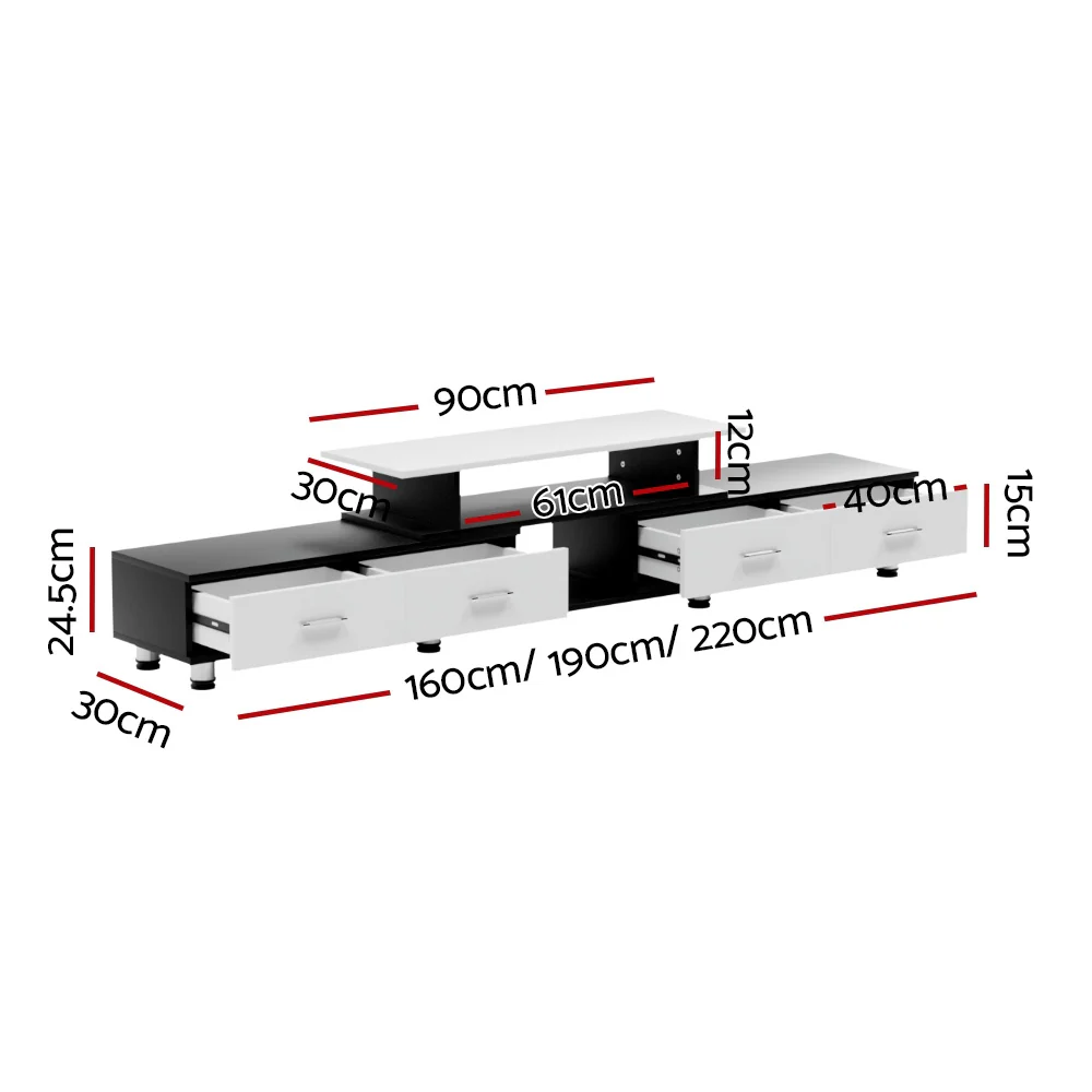 TV Cabinet Entertainment Unit Extendable 160CM To 220CM - Image 3
