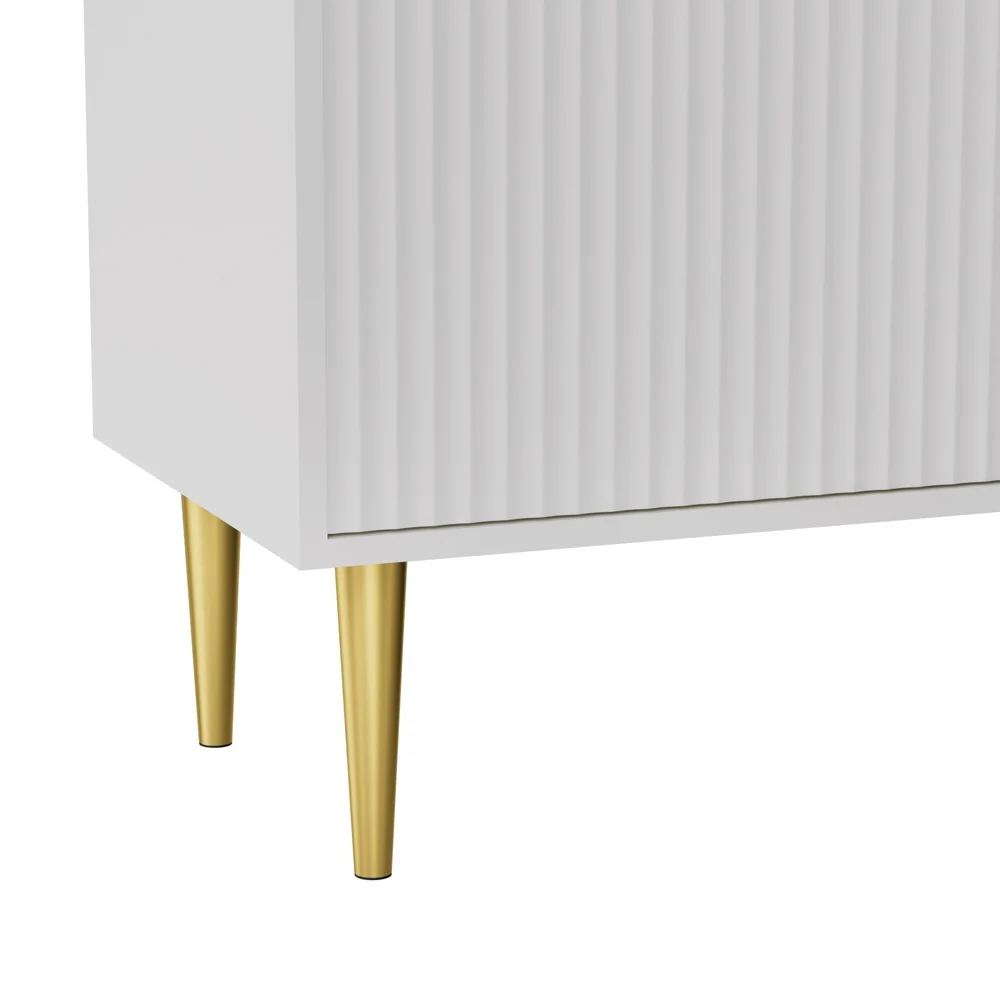 TV Cabinet Entertainment Unit Stand Storage 180CM White - Image 5