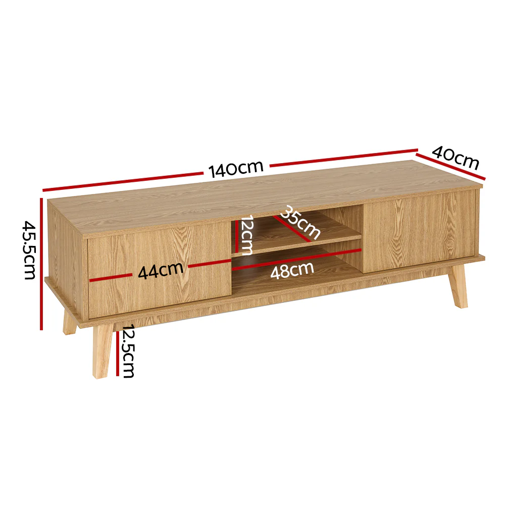 TV Cabinet Entertainment Unit Stand Storage Shelves TV Unit 140CM - Image 3