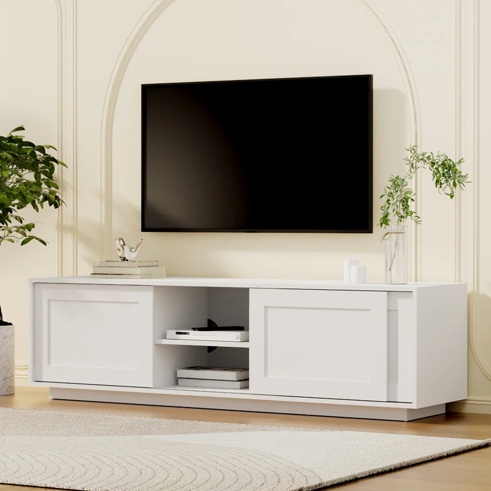 TV Unit Entertainment Unit Storage Cabinet 160cm White - Image 8