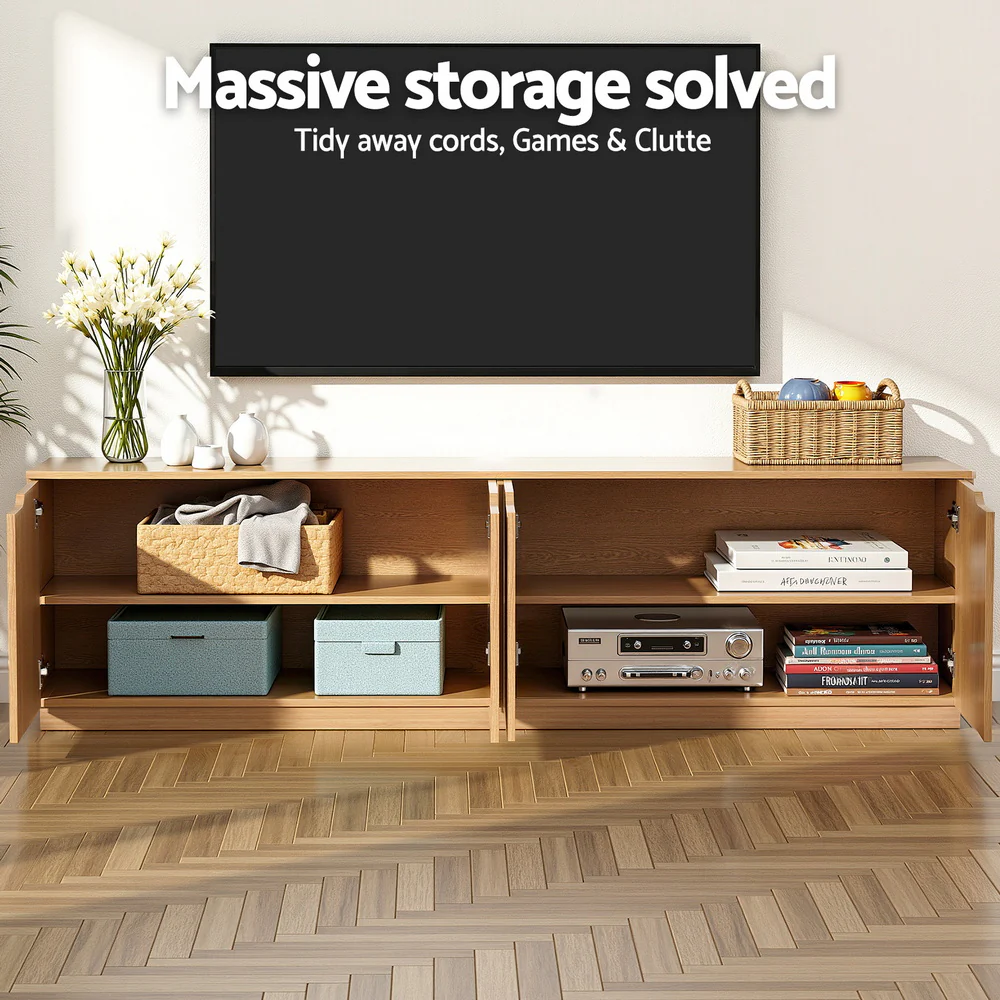 TV Unit Entertainment Unit Storage Cabinet 180cm Pine - Image 5