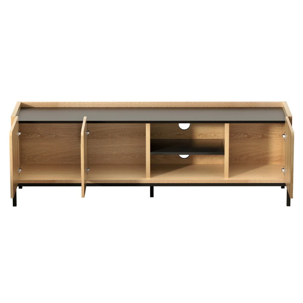 TV Unit Entertainment Unit Storage Cabinet Shelf 160cm Pine - Image 4