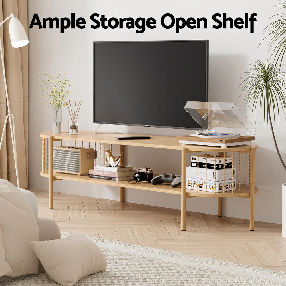 TV Unit Entertainment Unit Storage Shelf 148cm Pine - Image 6