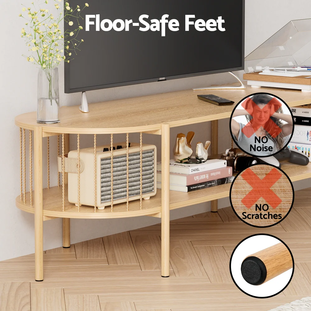 TV Unit Entertainment Unit Storage Shelf 148cm Pine - Image 7