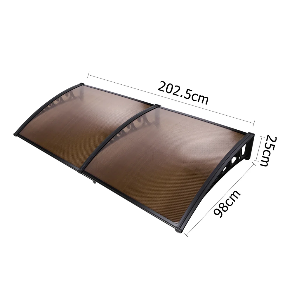 Window Awning Door Canopy 1m x 2m Brown - Image 2