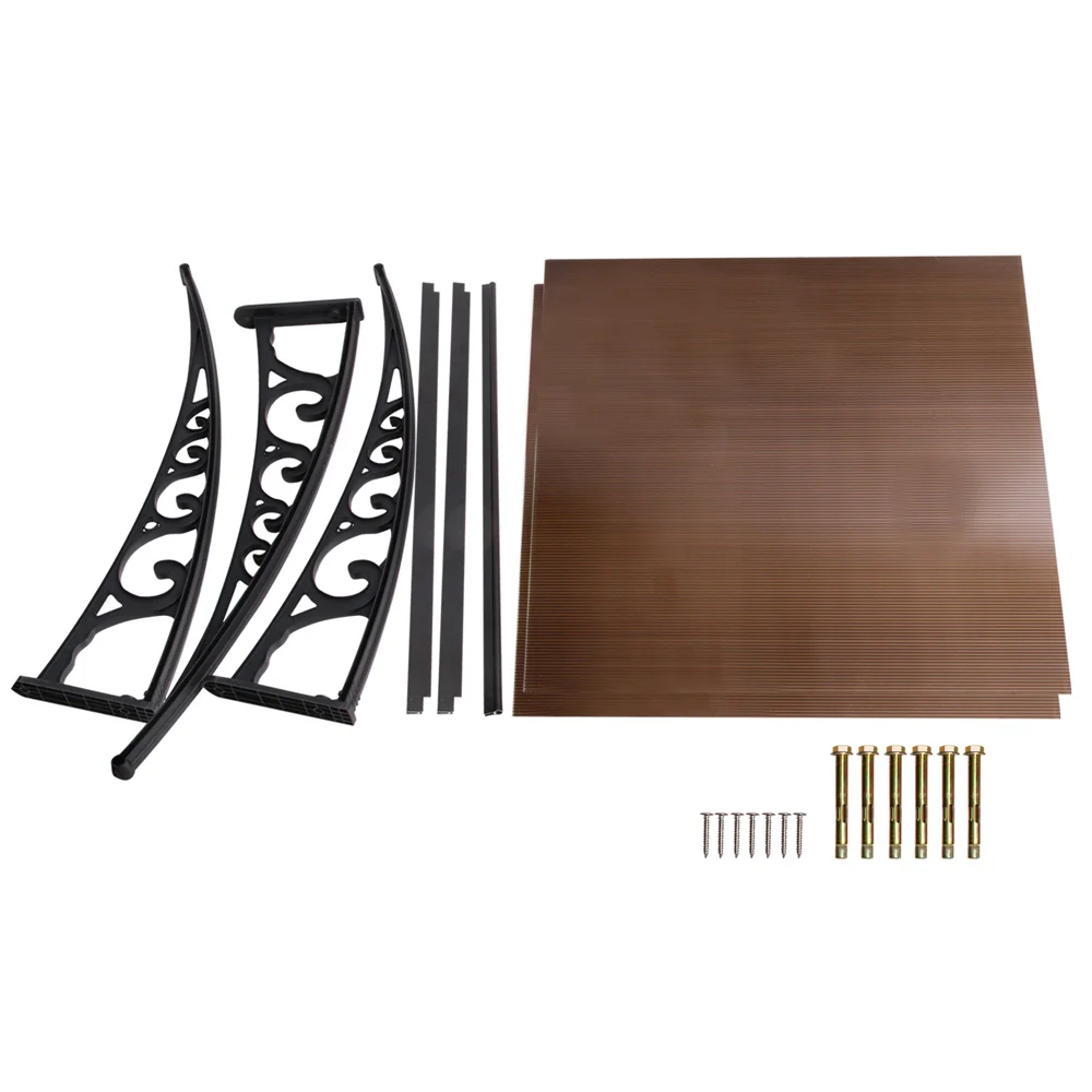 Window Awning Door Canopy 1m x 2m Brown - Image 6