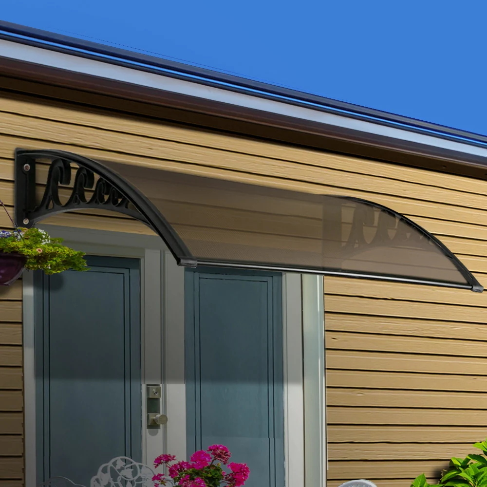 Window Awning Door Canopy 1m x 2m Brown - Image 7
