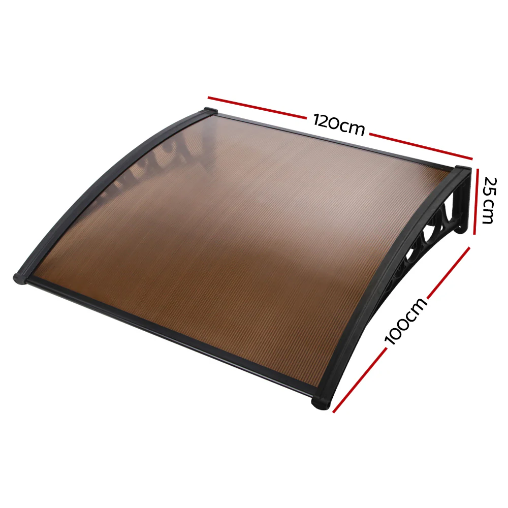 Window Door Awning 1mx1.2m Brown - Image 2