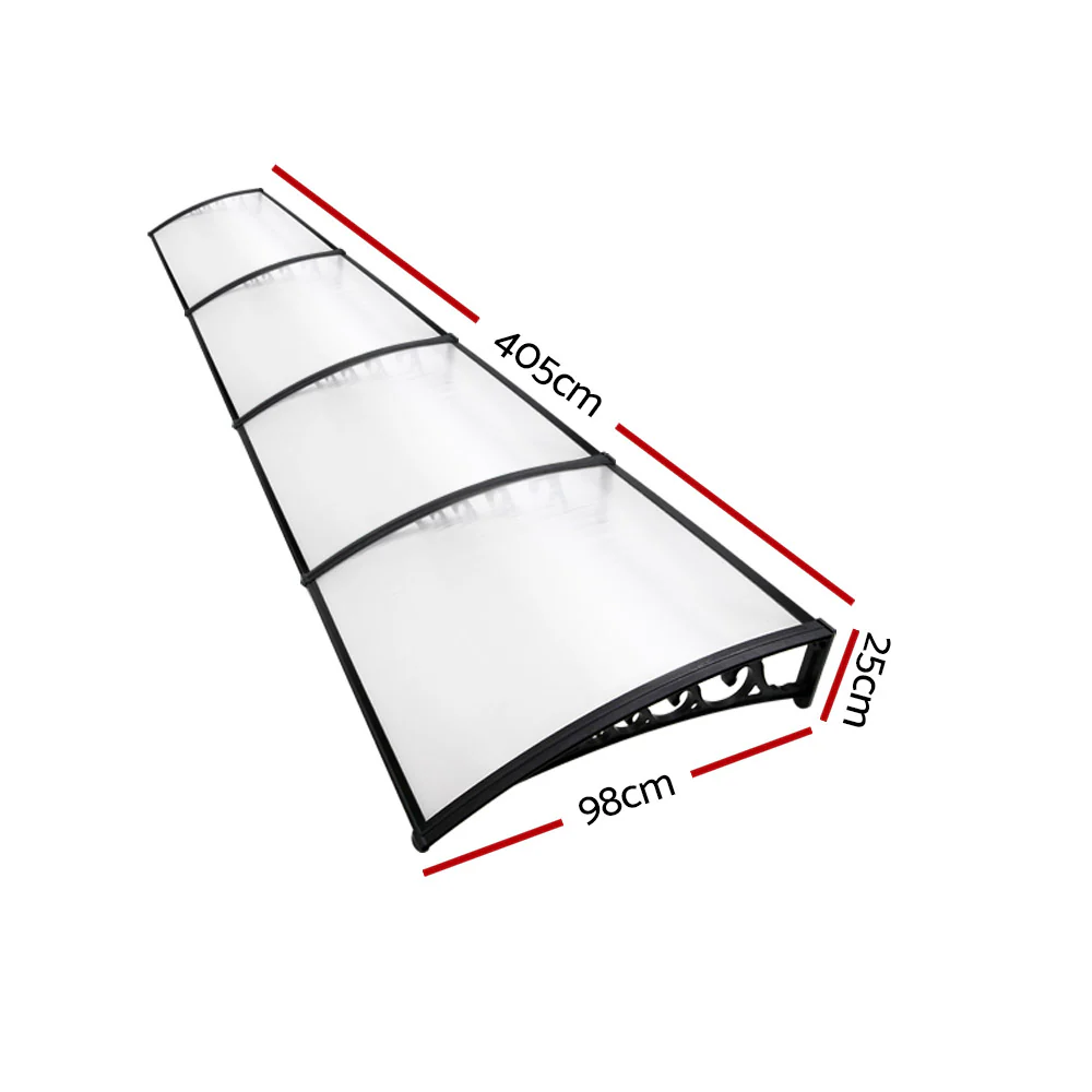 Window Door Awning 1mx4m Transparent - Image 2