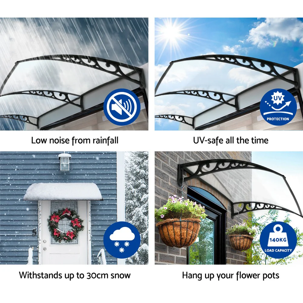 Window Door Awning 1mx6m Transparent Plastic Frame - Image 5