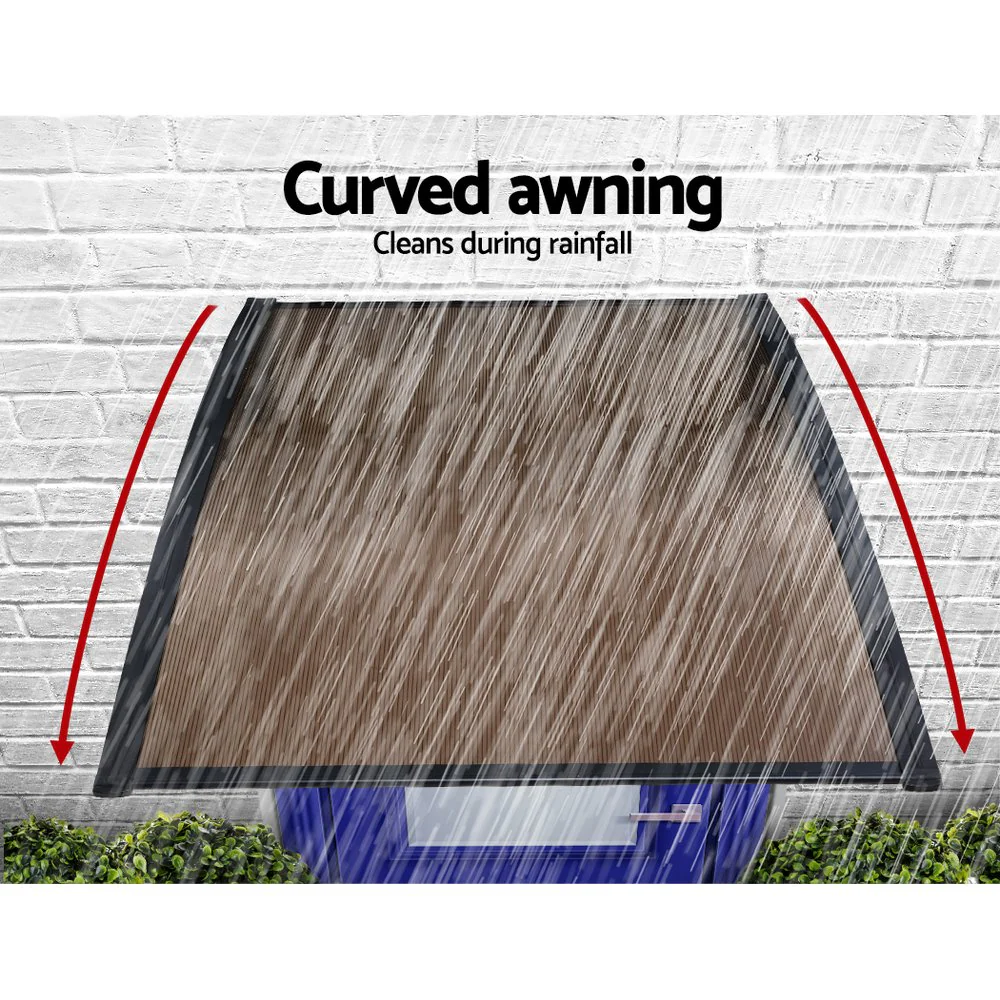 Window Door Awning Canopy 1.5mx4m Brown Sheet Black Plastic Frame - Image 5