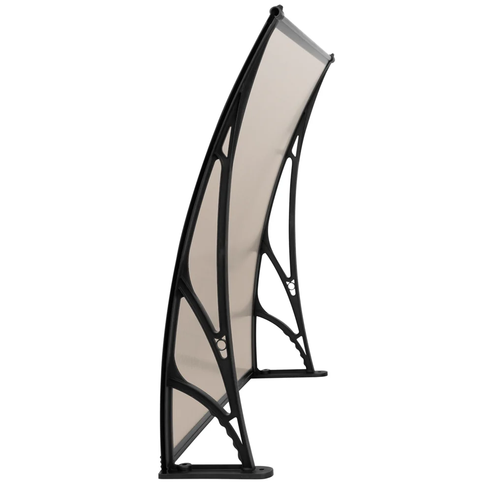 Window Door Awning Canopy 1mx2m Brown Sheet Black Plastic Frame - Image 3