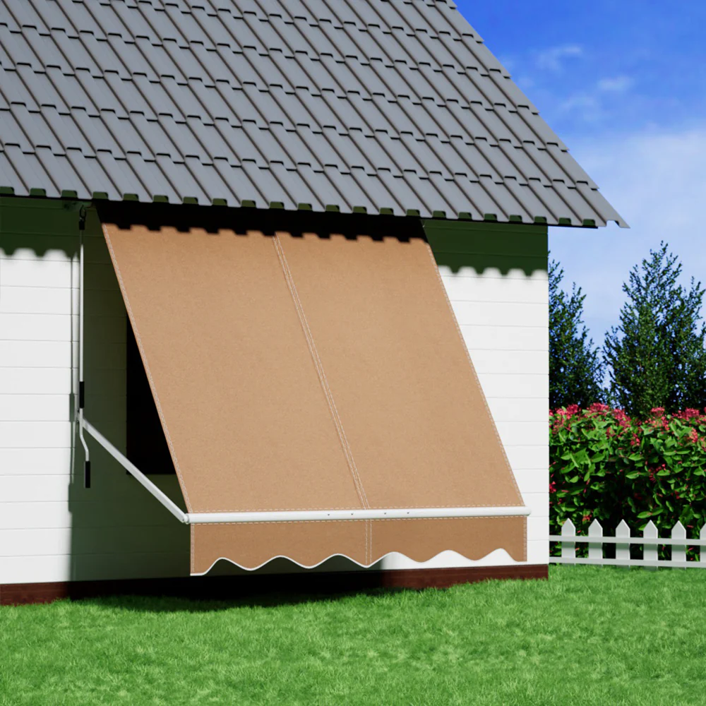 Window Fixed Pivot Arm Awning Outdoor Retractable Canopy 2.1X2.1M Beige - Image 7