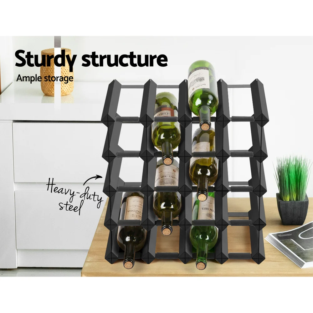 Wine Rack 20 Bottle Black - Image 4