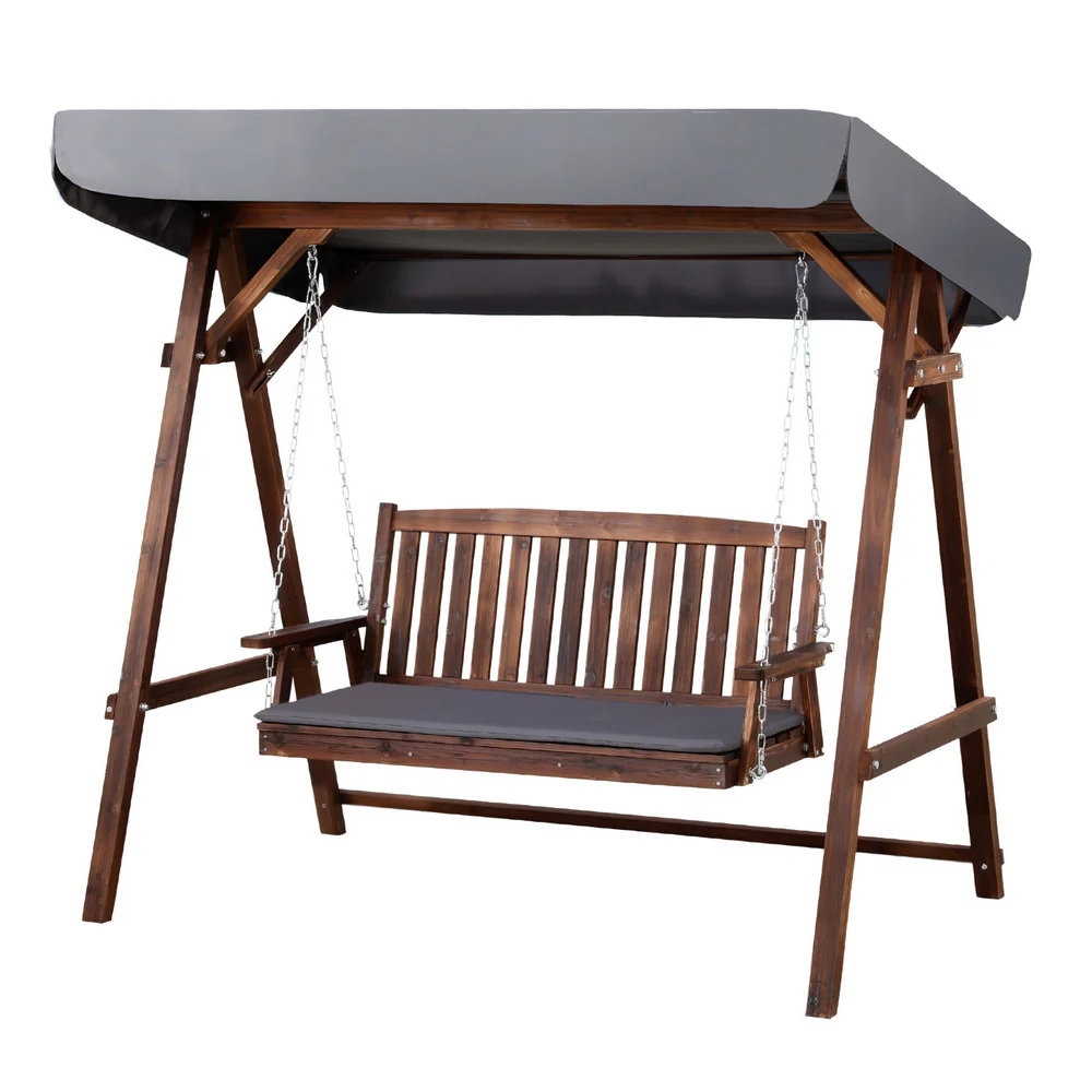 Wooden Swing Chair Garden Bench Canopy 3 Seater Outdoor Furniture - Image 8